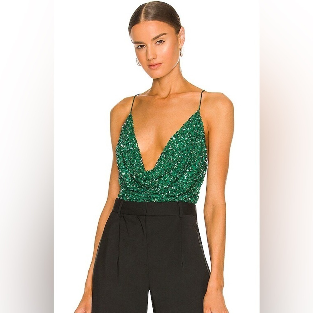 NWT Retroféte Michal Top in Emerald - Medium